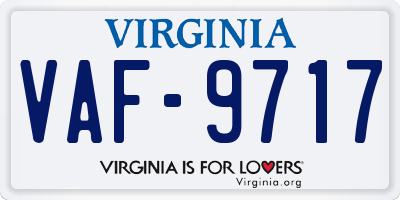 VA license plate VAF9717