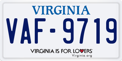 VA license plate VAF9719