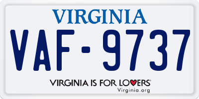 VA license plate VAF9737
