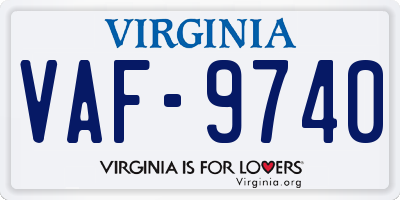 VA license plate VAF9740