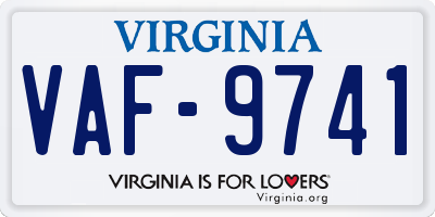 VA license plate VAF9741
