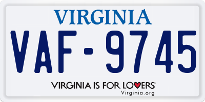 VA license plate VAF9745