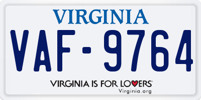 VA license plate VAF9764