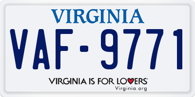 VA license plate VAF9771