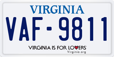 VA license plate VAF9811