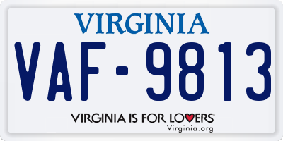 VA license plate VAF9813