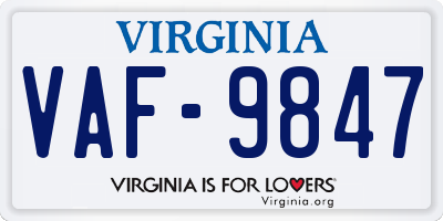 VA license plate VAF9847