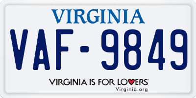 VA license plate VAF9849