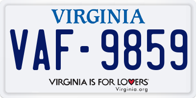 VA license plate VAF9859