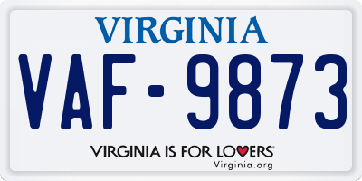 VA license plate VAF9873