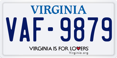 VA license plate VAF9879