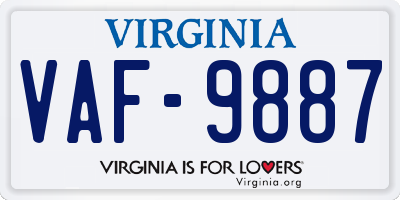 VA license plate VAF9887