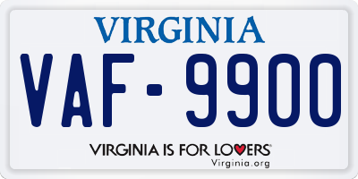 VA license plate VAF9900