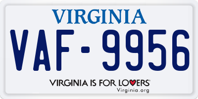 VA license plate VAF9956