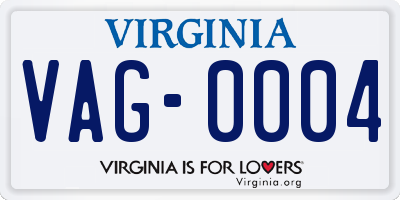 VA license plate VAG0004