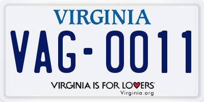 VA license plate VAG0011