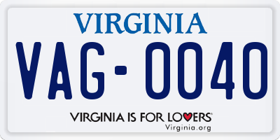 VA license plate VAG0040