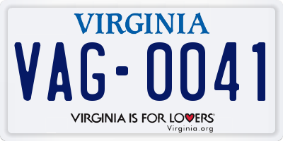 VA license plate VAG0041