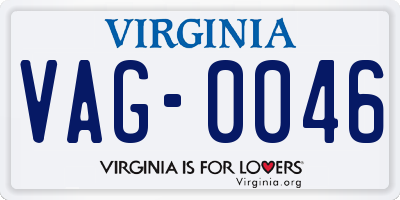 VA license plate VAG0046