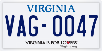 VA license plate VAG0047