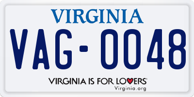 VA license plate VAG0048