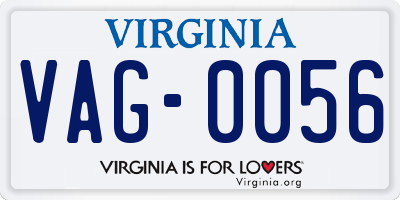 VA license plate VAG0056