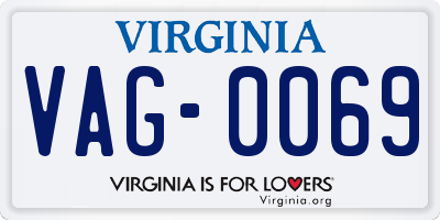 VA license plate VAG0069