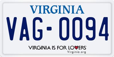 VA license plate VAG0094