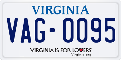 VA license plate VAG0095