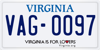 VA license plate VAG0097