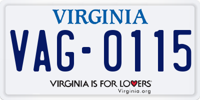 VA license plate VAG0115