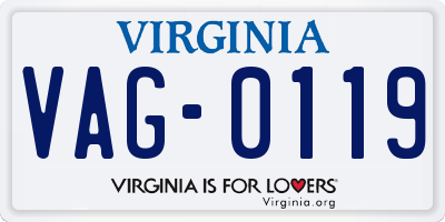 VA license plate VAG0119
