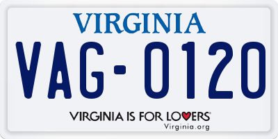 VA license plate VAG0120