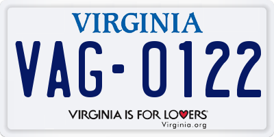 VA license plate VAG0122