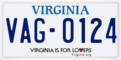 VA license plate VAG0124