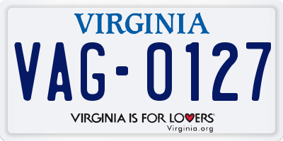 VA license plate VAG0127
