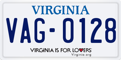VA license plate VAG0128