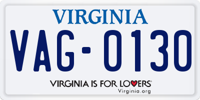 VA license plate VAG0130