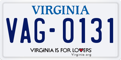 VA license plate VAG0131