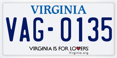 VA license plate VAG0135