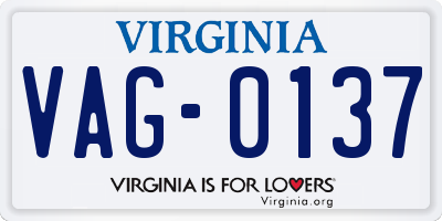 VA license plate VAG0137