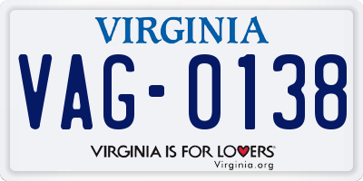 VA license plate VAG0138