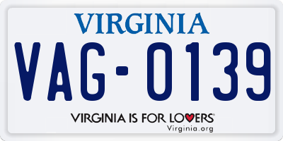VA license plate VAG0139