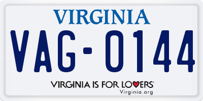 VA license plate VAG0144
