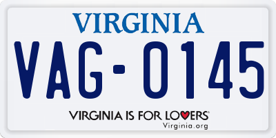 VA license plate VAG0145