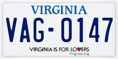 VA license plate VAG0147