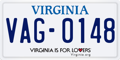 VA license plate VAG0148