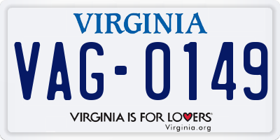 VA license plate VAG0149