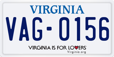 VA license plate VAG0156