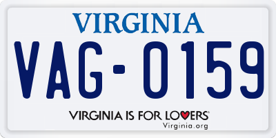 VA license plate VAG0159